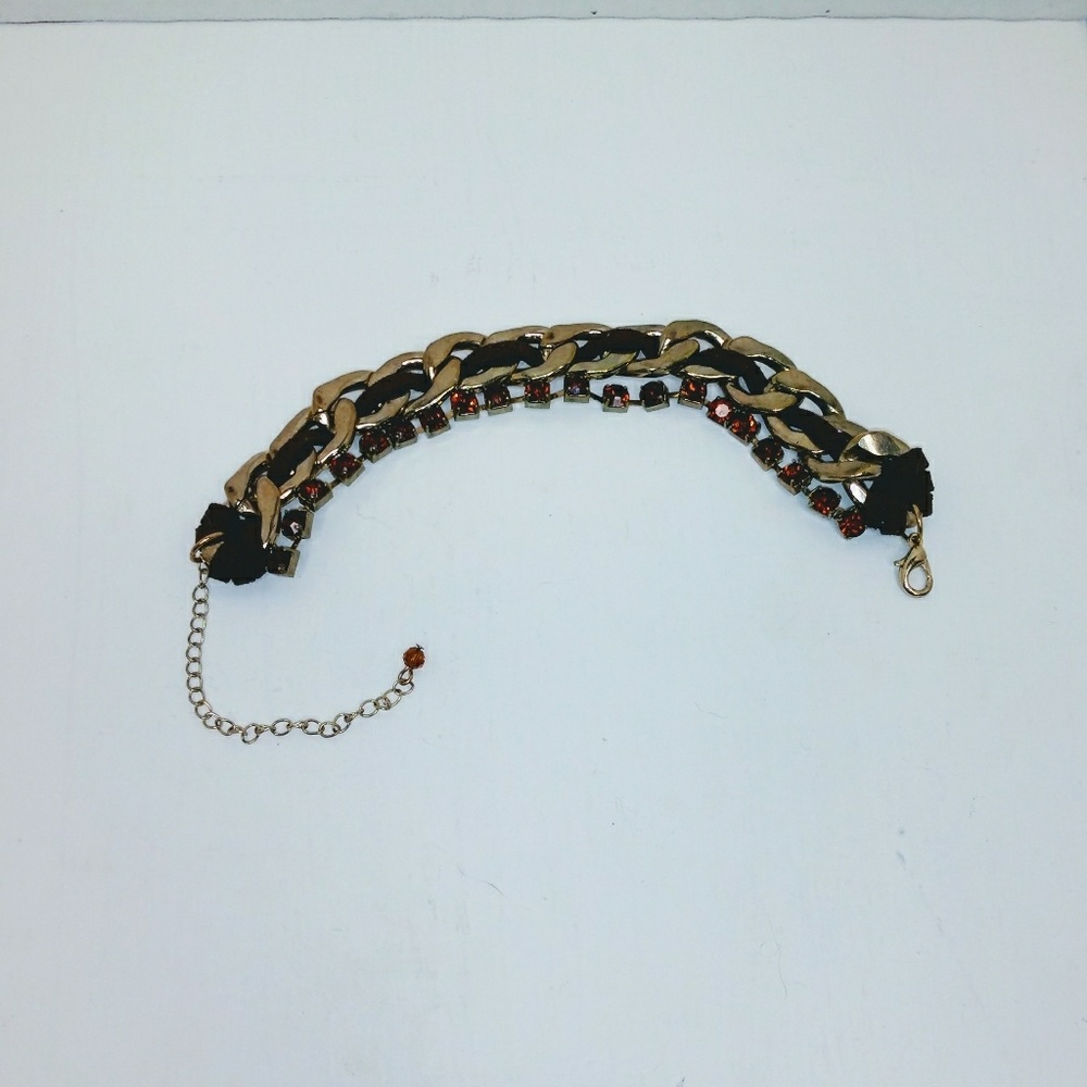 Gold tone large chain link bracelet